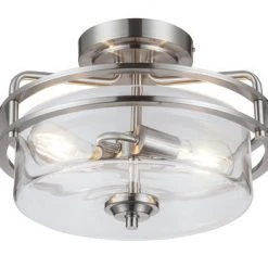Wholesale 😀 Patriot Lighting® Joska Brushed Nickel 2-Light Semi-Flush Mount Ceiling Light 👏 12 Wholesale 😀 Patriot Lighting® Joska Brushed Nickel 2-Light Semi-Flush Mount Ceiling Light 👏 -Patriot Lighting Sales 20710 A