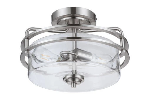 Wholesale 😀 Patriot Lighting® Joska Brushed Nickel 2-Light Semi-Flush Mount Ceiling Light 👏 6 Wholesale 😀 Patriot Lighting® Joska Brushed Nickel 2-Light Semi-Flush Mount Ceiling Light 👏 - Image 4