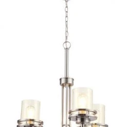 Best deal ⌛ Patriot Lighting® Joska 3-Light Brushed Nickel Chandelier 🌟 -Patriot Lighting Sales 20714 E