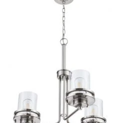 Best deal ⌛ Patriot Lighting® Joska 3-Light Brushed Nickel Chandelier 🌟 -Patriot Lighting Sales 20714 G