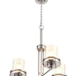 Best deal ⌛ Patriot Lighting® Joska 3-Light Brushed Nickel Chandelier 🌟 -Patriot Lighting Sales 20714 H