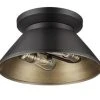 Best Sale 🔔 Patriot Lighting® Kenneth Black & Gold 2-Light Flush Mount Ceiling Light 🧨 -Patriot Lighting Sales 20718 A