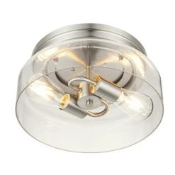 Budget ✨ Patriot Lighting® Belen Brushed Nickel 2-Light Flush Mount Ceiling Light 👏 -Patriot Lighting Sales 20720 A 1