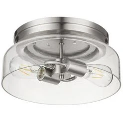 Budget ✨ Patriot Lighting® Belen Brushed Nickel 2-Light Flush Mount Ceiling Light 👏 -Patriot Lighting Sales 20720 C