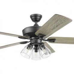 New 💯 Patriot Lighting™ Madeline 52" Matte Black Indoor LED Ceiling Fan ⭐ -Patriot Lighting Sales 20768 3550111 CloseUp SideA