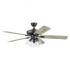 New 💯 Patriot Lighting™ Madeline 52" Matte Black Indoor LED Ceiling Fan ⭐ -Patriot Lighting Sales 20768 3550111 Persp2 SideA
