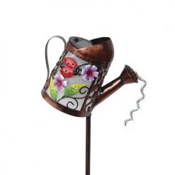 Buy ❤️ Patriot Lighting® Solar Integrated LED Watering Can Landscape Light - Assorted 😀 -Patriot Lighting Sales 343 9111 solar watering can ladybug closeup