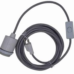 Cheapest ❤️ Patriot Lighting 15-1/2' Hanging Gray Textile Pendant Light Cord Kit 🧨