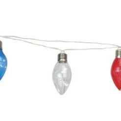 New 👏 Patriot Lighting® 10' 8" 10-Light Red White Blue Patriotic Fairy String Light 🤩
