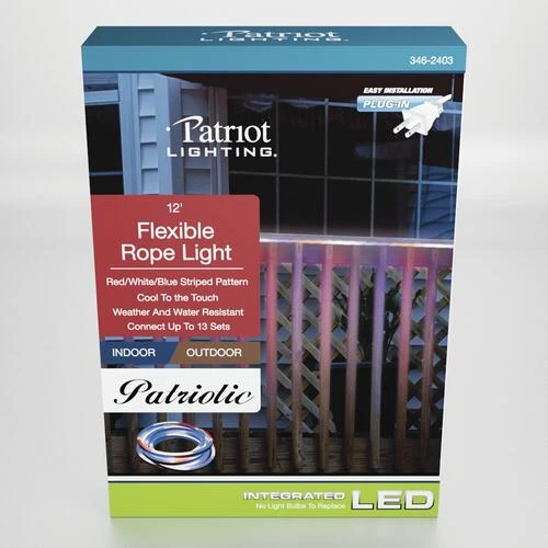Best Sale 🔔 Patriot Lighting® 12' Plug-in Integrated LED Red White Blue Patriotic Neon Rope Light 💯 5 Best Sale 🔔 Patriot Lighting® 12' Plug-in Integrated LED Red White Blue Patriotic Neon Rope Light 💯 - Image 3