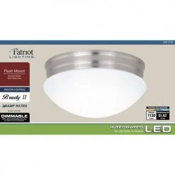 Best Pirce ❤️ Patriot Lighting® Brady II Brushed Nickel Integrated LED Flush Mount Ceiling Light 🥰 -Patriot Lighting Sales 3482118 Alt7