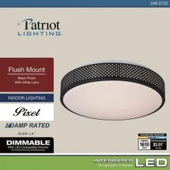 Deals ❤️ Patriot Lighting® Pixel Black Integrated LED Flush Mount Ceiling Light ✨ -Patriot Lighting Sales 3482122 Alt7