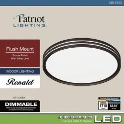 Promo 😍 Patriot Lighting® Ronald Bronze Integrated LED Flush Mount Ceiling Light ✨ 17 Promo 😍 Patriot Lighting® Ronald Bronze Integrated LED Flush Mount Ceiling Light ✨ -Patriot Lighting Sales 3482123 Alt7