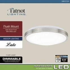 Best reviews of 👏 Patriot Lighting® Lato Satin Nickel Integrated LED Flush Mount Ceiling Light ✨ -Patriot Lighting Sales 3482124 Alt7