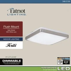 Cheap ✨ Patriot Lighting® Kriti Satin Nickel Integrated LED Flush Mount Ceiling Light ⭐ -Patriot Lighting Sales 3482126 Alt7