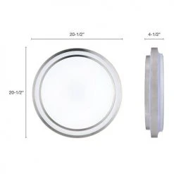 Budget ⌛ Patriot Lighting® Helos 20-1/2" Satin Nickel LED Flush Mount Ceiling Light 👍 -Patriot Lighting Sales 3482127 Alt3