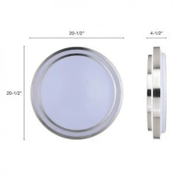 Budget ⌛ Patriot Lighting® Helos 20-1/2" Satin Nickel LED Flush Mount Ceiling Light 👍 -Patriot Lighting Sales 3482127 Alt4