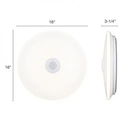Top 10 ⌛ Patriot Lighting® Clef White Integrated LED Bluetooth® Speaker Flush Mount Ceiling Light 🧨 -Patriot Lighting Sales 3482128 Alt3