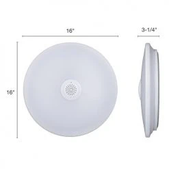 Top 10 ⌛ Patriot Lighting® Clef White Integrated LED Bluetooth® Speaker Flush Mount Ceiling Light 🧨 -Patriot Lighting Sales 3482128 Alt4