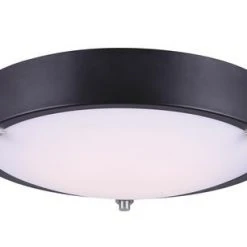 Coupon 🎁 Patriot Lighting® Maeve Matte Black/Brushed Nickel Integrated LED Flush Mount Ceiling Light 💯