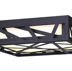 Flash Sale ✔️ Patriot Lighting® Adah Matte Black Integrated LED Flush Mount Ceiling Light ⌛ -Patriot Lighting Sales 3482151 P angle