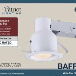Deals 🛒 Patriot Lighting® 4" White Recessed Light Set 🎁 -Patriot Lighting Sales 3490009 Alt8
