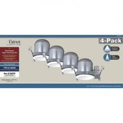 Cheapest 🎉 Patriot Lighting® 6" New Construction Airtight Recessed Light Housing With Baffle Trim - 4 Pack 🥰 -Patriot Lighting Sales 3492920 Alt3