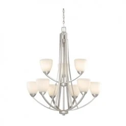 Discount ⭐ Patriot Lighting® Helsinki 9-Light Brushed Nickel Chandelier 😍