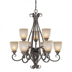 Best reviews of 🌟 Patriot Lighting® Mont Blanc 9-Light Aztec Bronze Chandelier ⭐