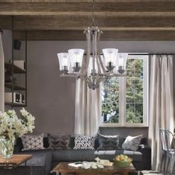 Best reviews of 🎁 Patriot Lighting® Elegant Home Collette 5-Light Distressed Faux Wood & Brushed Pewter Chandelier ✨ -Patriot Lighting Sales 351 8467 IU
