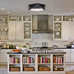 Hot Sale ⭐ Patriot Lighting® Pascal Black Integrated LED Flush Mount Ceiling Light ✨ -Patriot Lighting Sales 351 9138 IU