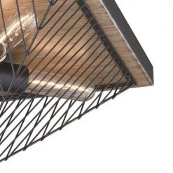 Deals 😍 Patriot Lighting® Rochester Black Iron & Burnished Oak 4-Light Flush Mount Ceiling Light ❤️ -Patriot Lighting Sales 351 9585 FG