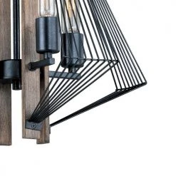 Hot Sale ✔️ Patriot Lighting® Rochester 4-Light Black Iron & Brunished Oak Chandelier ✨ -Patriot Lighting Sales 351 9586 FG