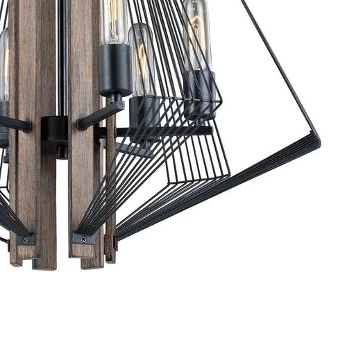Best Pirce 🛒 Patriot Lighting® Rochester 6-Light Black Iron & Brunished Oak Chandelier 🤩 4 Best Pirce 🛒 Patriot Lighting® Rochester 6-Light Black Iron & Brunished Oak Chandelier 🤩 - Image 2
