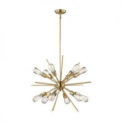 Best Sale ⭐ Patriot Lighting® Oscar 12-Light Natural Brass Chandelier 👏