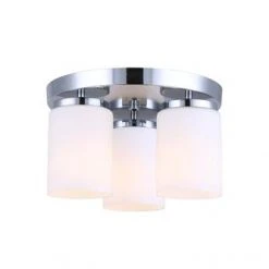 Best deal ❤️ Patriot Lighting® Bulvi Chrome 3-Light Flush Mount Ceiling Light ⭐