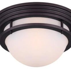 Discount 👍 Patriot Lighting® Justin Oil-Rubbed Bronze 2-Light Flush Mount Ceiling Light ⭐