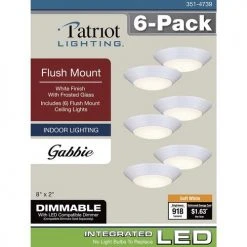 Discount ⌛ Patriot Lighting® Gabbie White Integrated LED Flush Mount Ceiling Light - 6 Pack 🔥 -Patriot Lighting Sales 3514739 Alt8