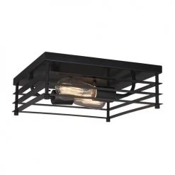 Outlet 😍 Patriot Lighting® Gaven Matte Black 2-Light Flush Mount Ceiling Light - 2 Pack 🔔