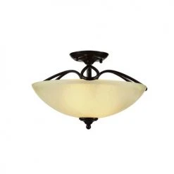 Best deal ⌛ Patriot Lighting® Emily Aged Bronze 2-Light Semi-Flush Mount Ceiling Light 👍