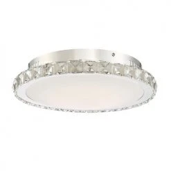 Coupon ⭐ Patriot Lighting® Katia Chrome Integrated LED Flush Mount Ceiling Light ⌛