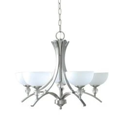 Outlet 🔥 Patriot Lighting® Chantelle 5-Light Satin Nickel Chandelier 😉