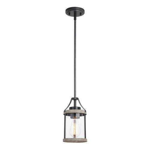 Cheap ✔️ Patriot Lighting® Elegant Home Brooklyn Natural Iron & Distressed Faux Wood 1-Light Mini Pendant ✨ -Patriot Lighting Sales 3518366 Master