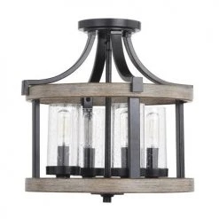 Best reviews of ❤️ Patriot Lighting® Elegant Home Brooklyn Natural Iron & Distressed Faux Wood 4-Light Pendant ⌛ -Patriot Lighting Sales 3518367 Alt1