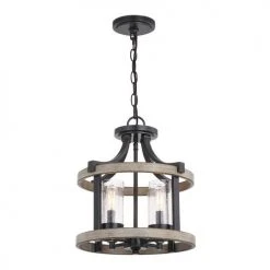 Best reviews of ❤️ Patriot Lighting® Elegant Home Brooklyn Natural Iron & Distressed Faux Wood 4-Light Pendant ⌛ -Patriot Lighting Sales 3518367 Alt2