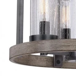Best reviews of ❤️ Patriot Lighting® Elegant Home Brooklyn Natural Iron & Distressed Faux Wood 4-Light Pendant ⌛ -Patriot Lighting Sales 3518367 Alt3