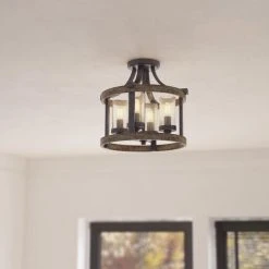 Best reviews of ❤️ Patriot Lighting® Elegant Home Brooklyn Natural Iron & Distressed Faux Wood 4-Light Pendant ⌛ -Patriot Lighting Sales 3518367 Alt4