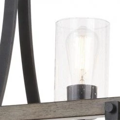 Flash Sale 💯 Patriot Lighting® Elegant Home Brooklyn Natural Iron & Distressed Faux Wood 3 Light Island Light 🥰 -Patriot Lighting Sales 3518370 Alt3