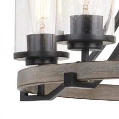 Wholesale ✔️ Patriot Lighting® Elegant Home Brooklyn 5-Light Natural Iron & Distressed Faux Wood Chandelier 🔥 -Patriot Lighting Sales 3518371 Alt2