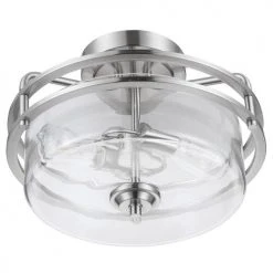 Wholesale 😀 Patriot Lighting® Joska Brushed Nickel 2-Light Semi-Flush Mount Ceiling Light 👏